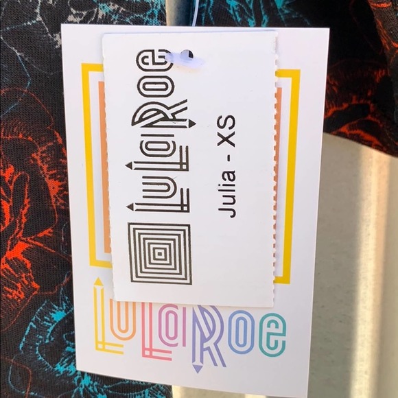 NWT Lularoe Julia Rose Print Dress XS - Picture 6 of 7